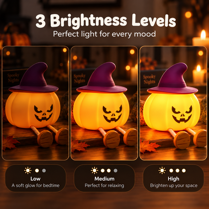 Angry Pumpkin w/ Hat Night Light